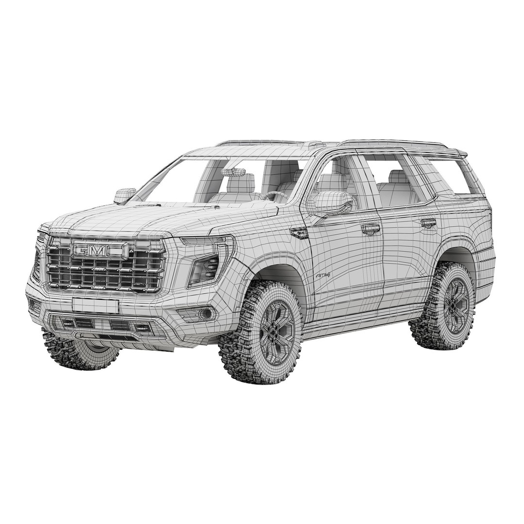 GMC Yukon AT4 2025 3D Model – High Poly SUV Asset, FBX & OBJ - View 15