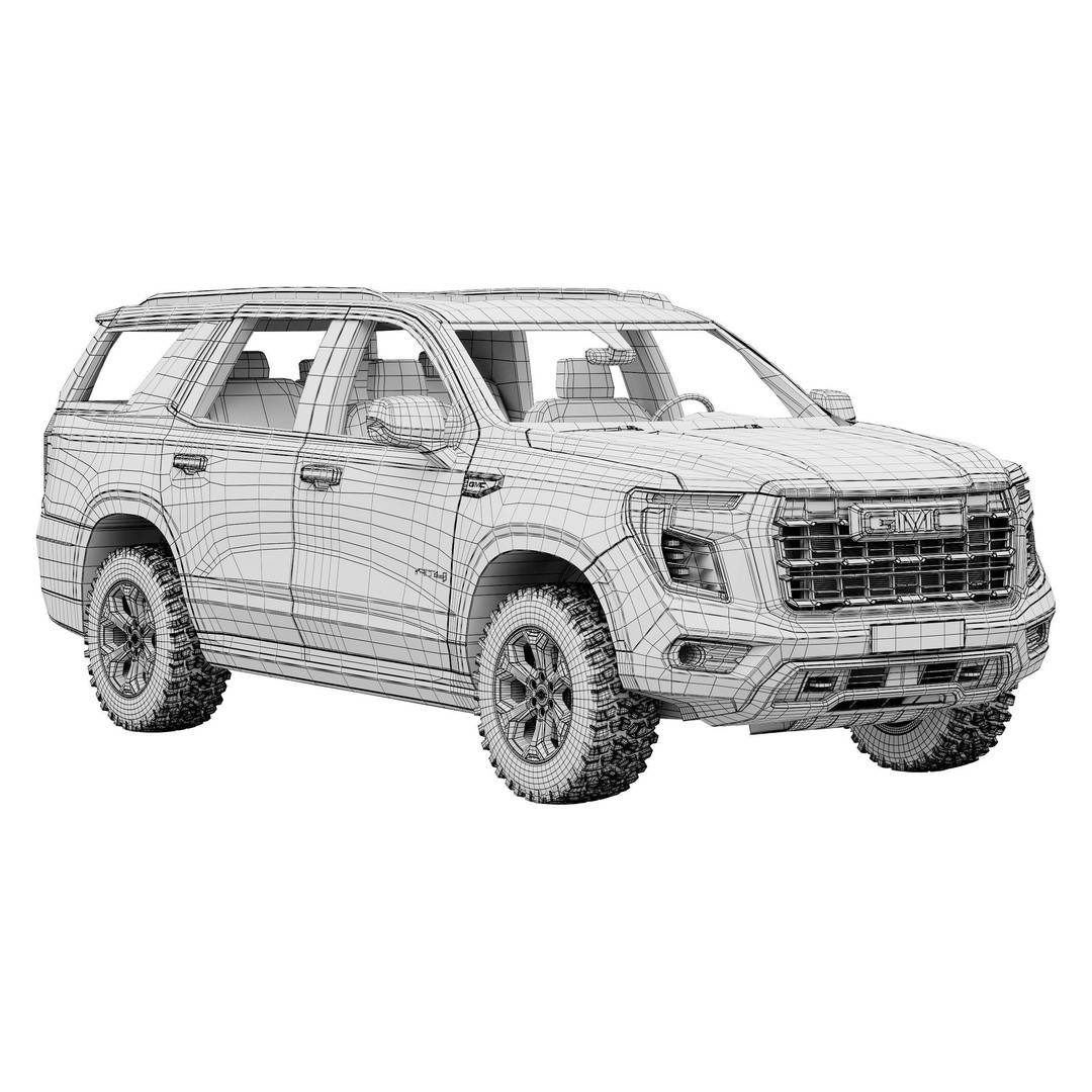 GMC Yukon AT4 2025 3D Model – High Poly SUV Asset, FBX & OBJ - View 16