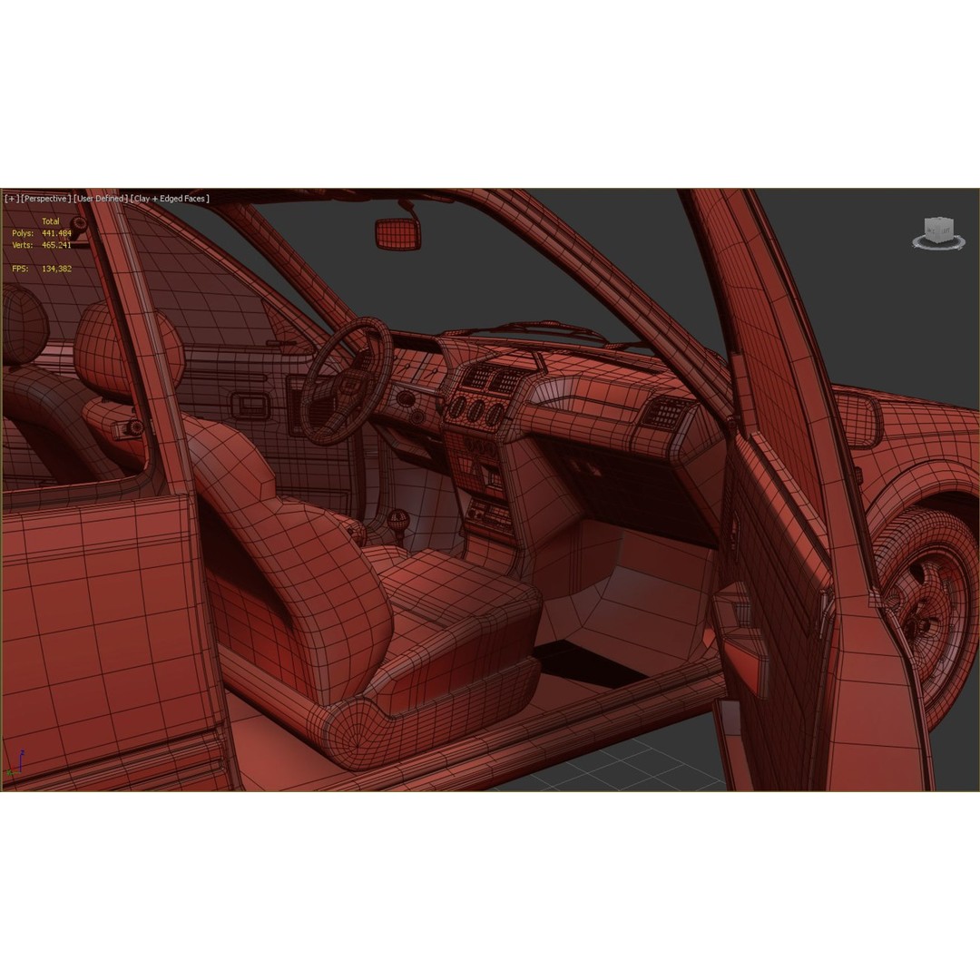 Peugeot 205 GTI 3D Model – High Poly Game Asset, FBX, OBJ - View 12