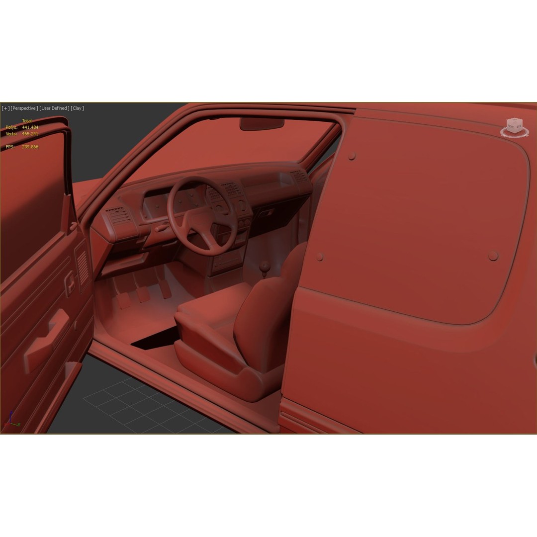 Peugeot 205 GTI 3D Model – High Poly Game Asset, FBX, OBJ - View 13