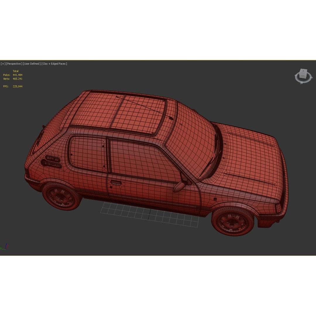 Peugeot 205 GTI 3D Model – High Poly Game Asset, FBX, OBJ - View 14