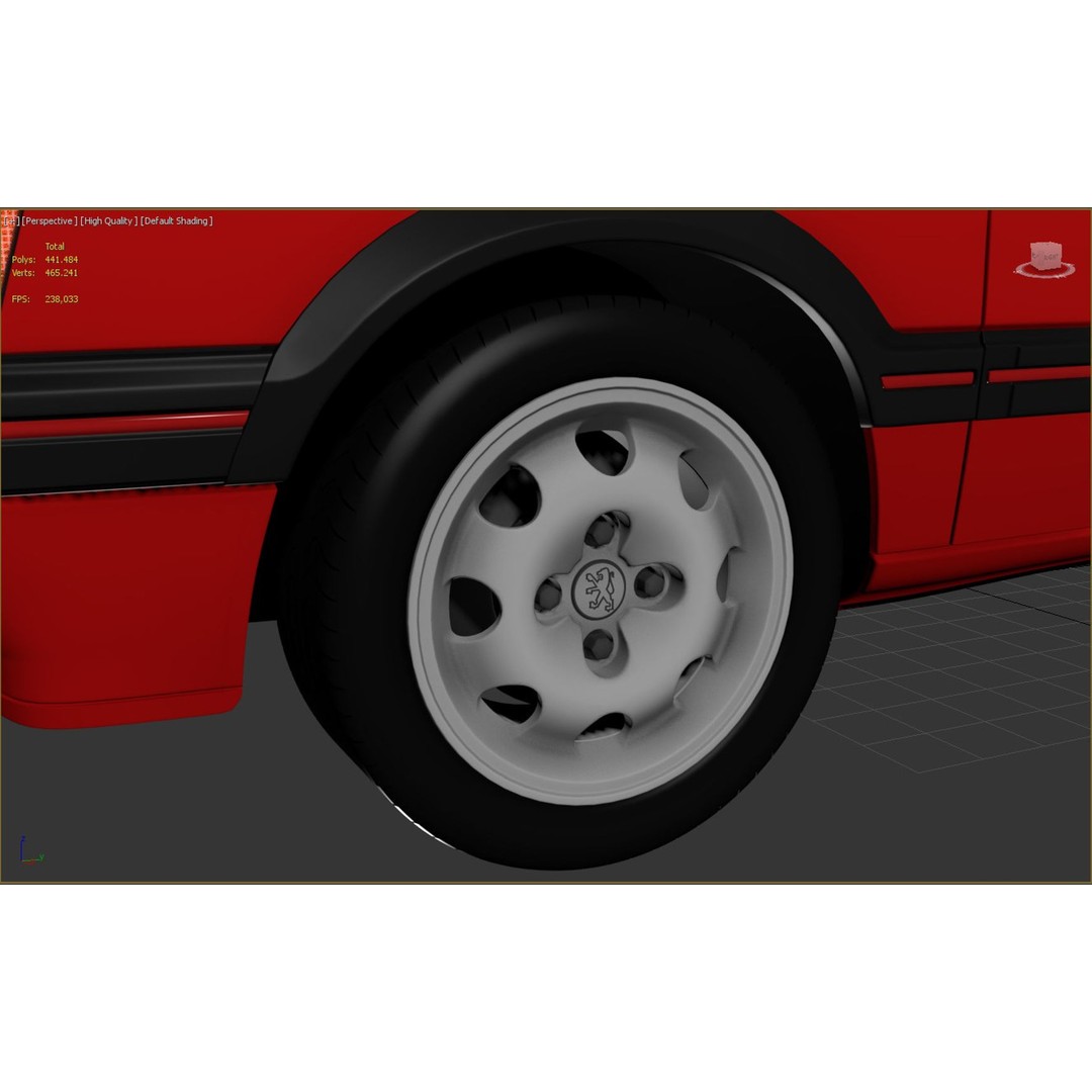 Peugeot 205 GTI 3D Model – High Poly Game Asset, FBX, OBJ - View 15