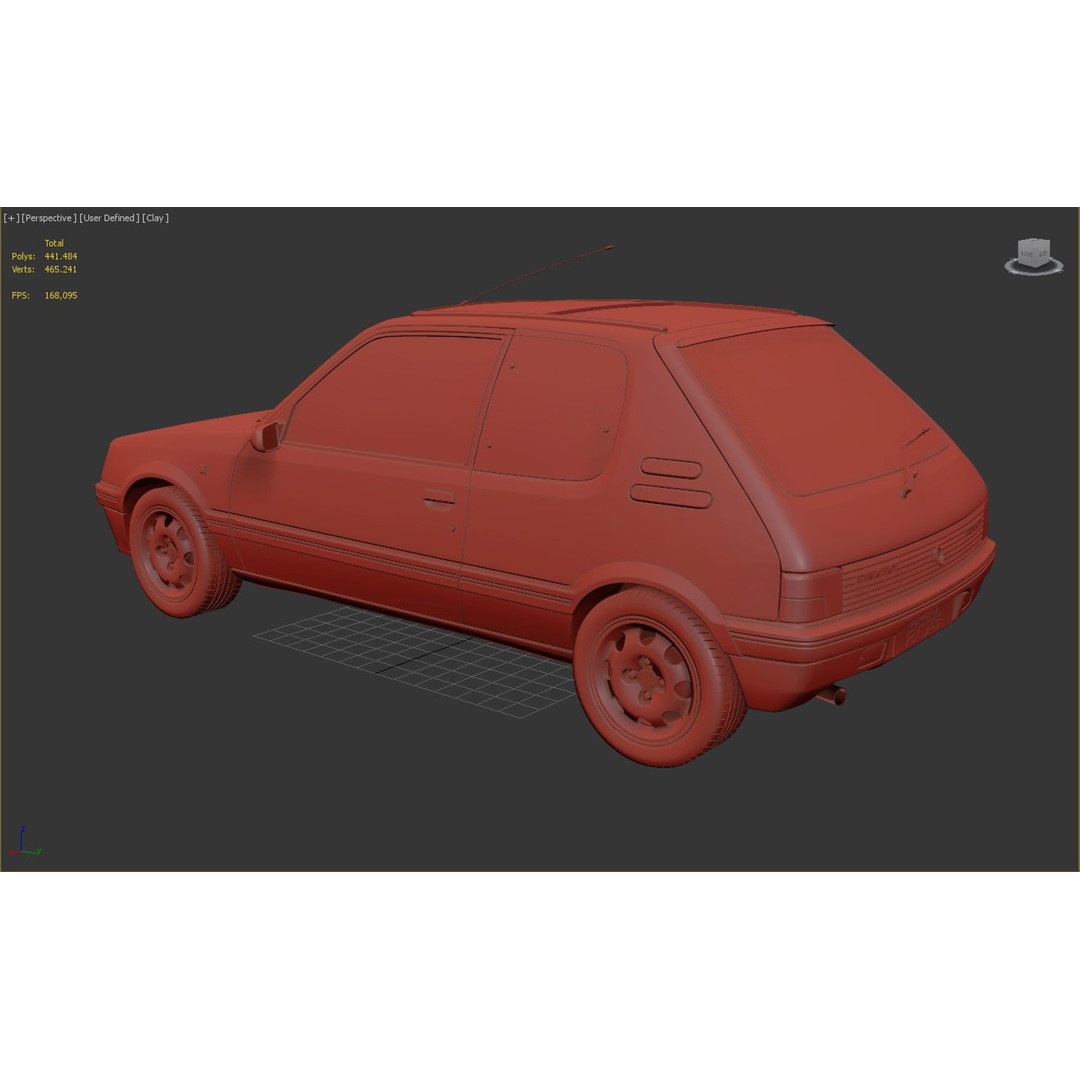 Peugeot 205 GTI 3D Model – High Poly Game Asset, FBX, OBJ - View 16