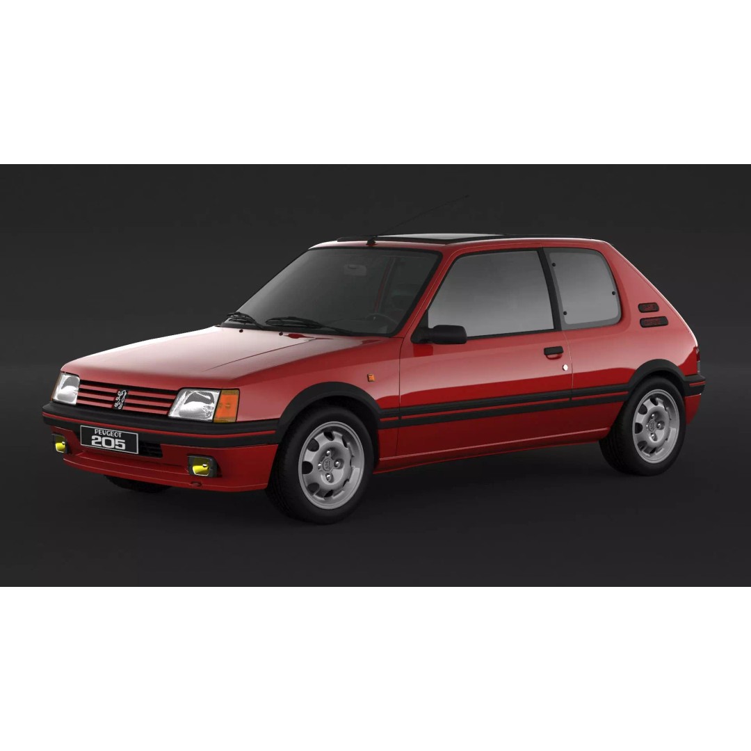 Peugeot 205 GTI 3D Model – High Poly Game Asset, FBX, OBJ - View 2