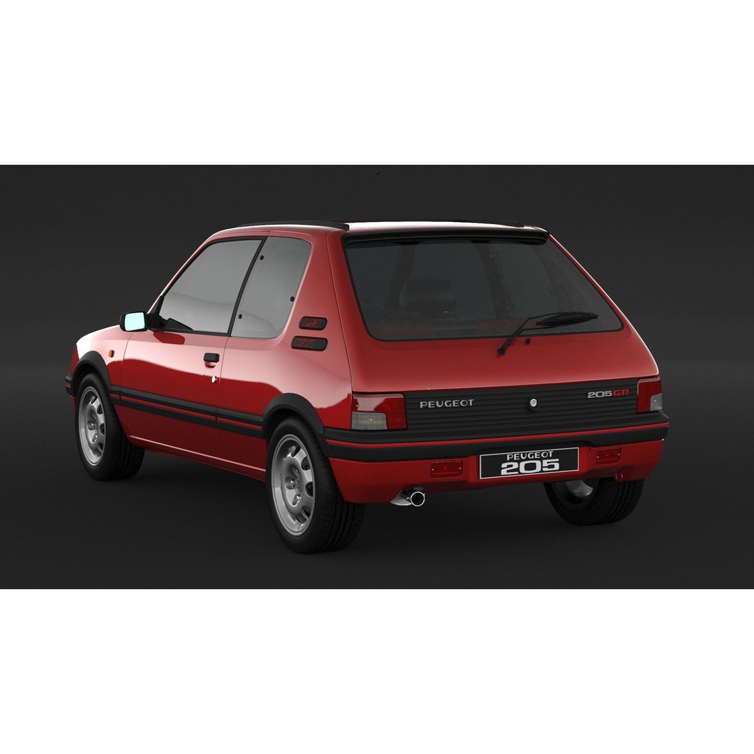 Peugeot 205 GTI 3D Model – High Poly Game Asset, FBX, OBJ - View 5