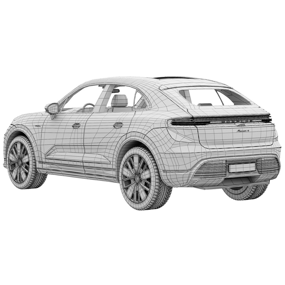 Porsche Macan 4 Electric 3D Model – High Poly SUV, FBX, OBJ - View 17
