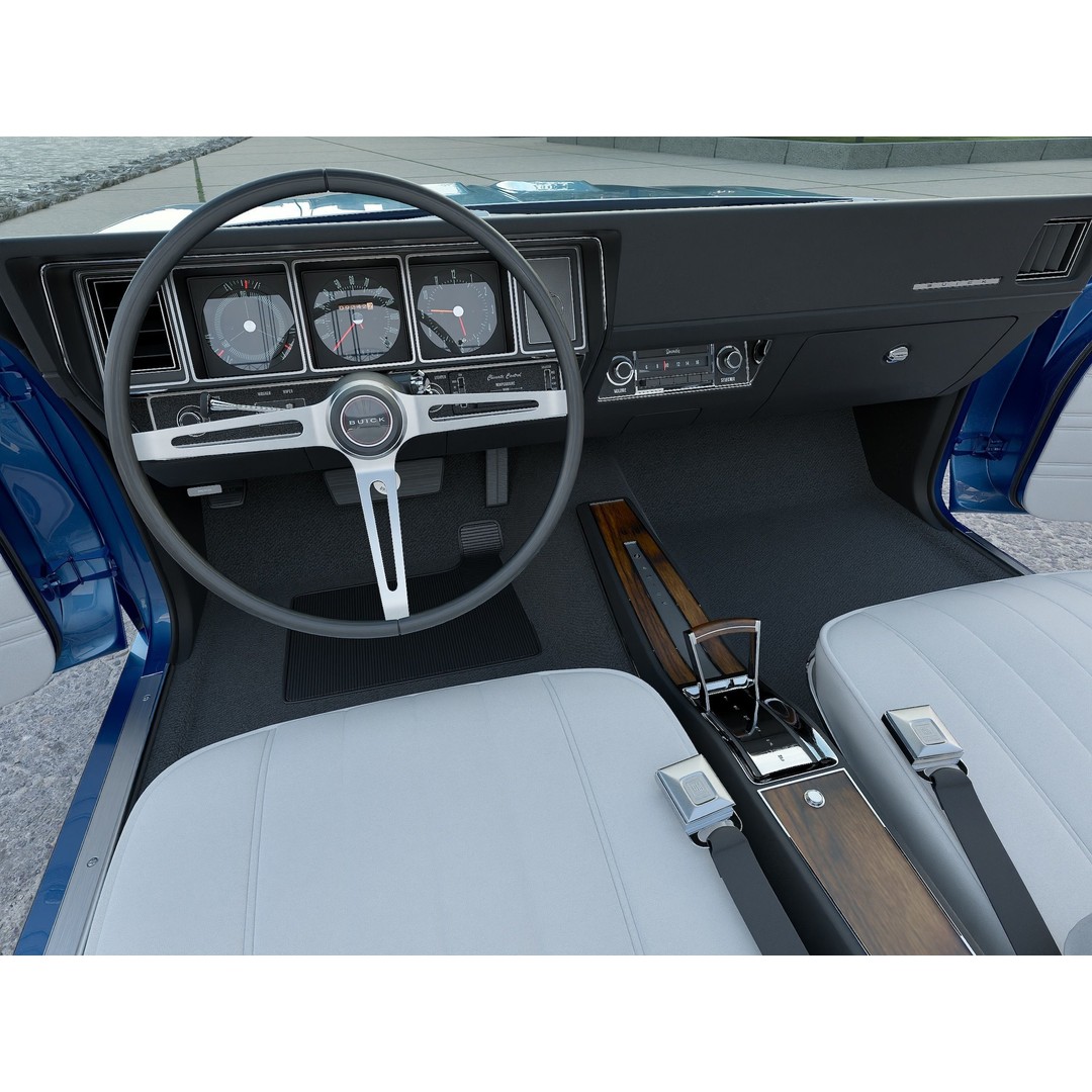 Buick GS Convertible 1970 3D Model – Antique Car, Rigged, PBR Textures, FBX - View 10