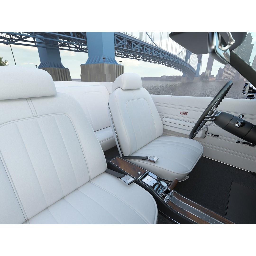 Buick GS Convertible 1970 3D Model – Antique Car, Rigged, PBR Textures, FBX - View 12
