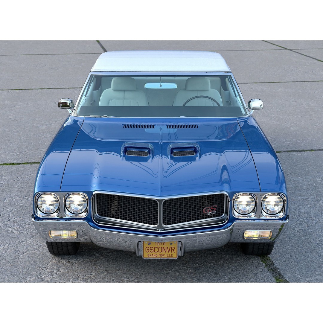 Buick GS Convertible 1970 3D Model – Antique Car, Rigged, PBR Textures, FBX - View 16