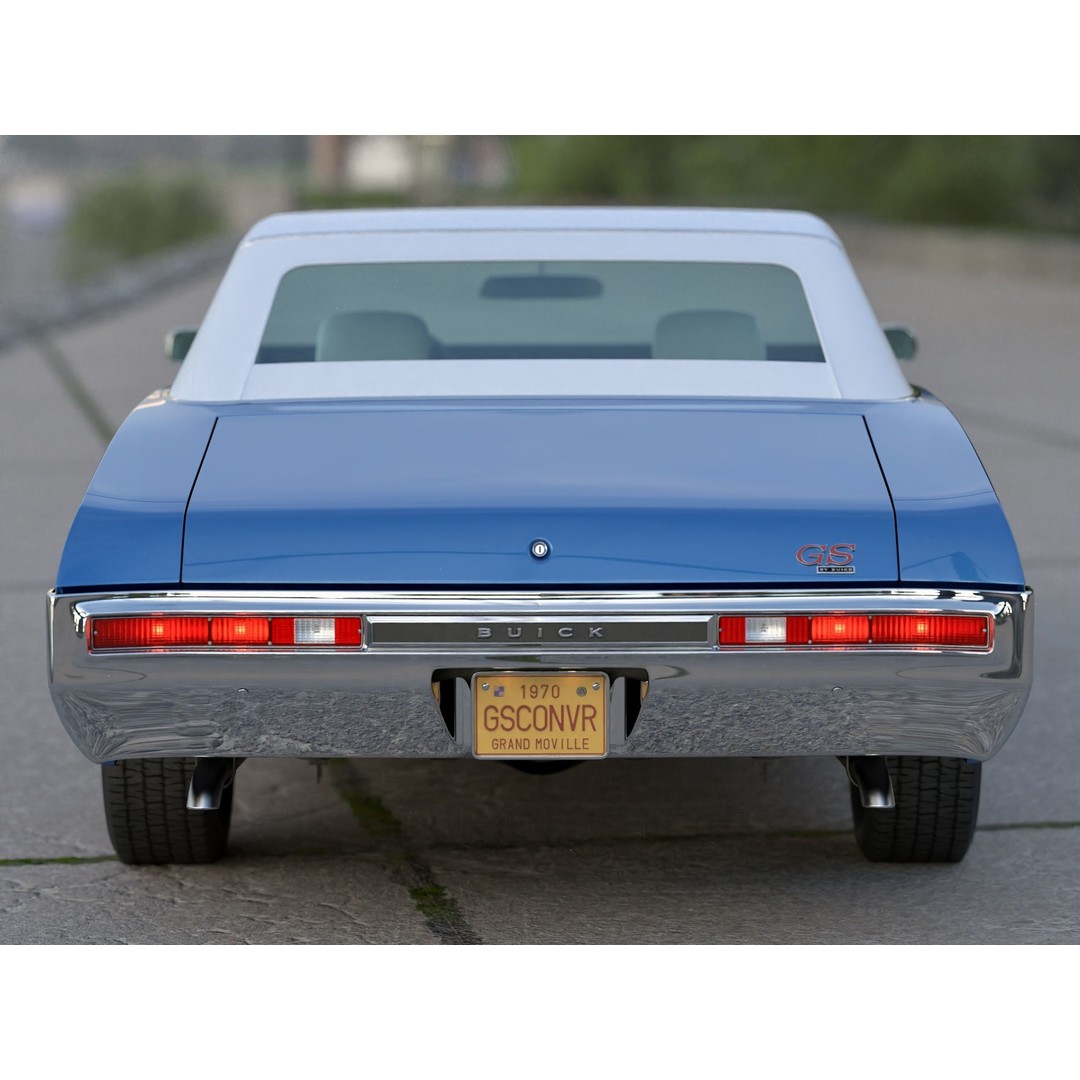 Buick GS Convertible 1970 3D Model – Antique Car, Rigged, PBR Textures, FBX - View 18