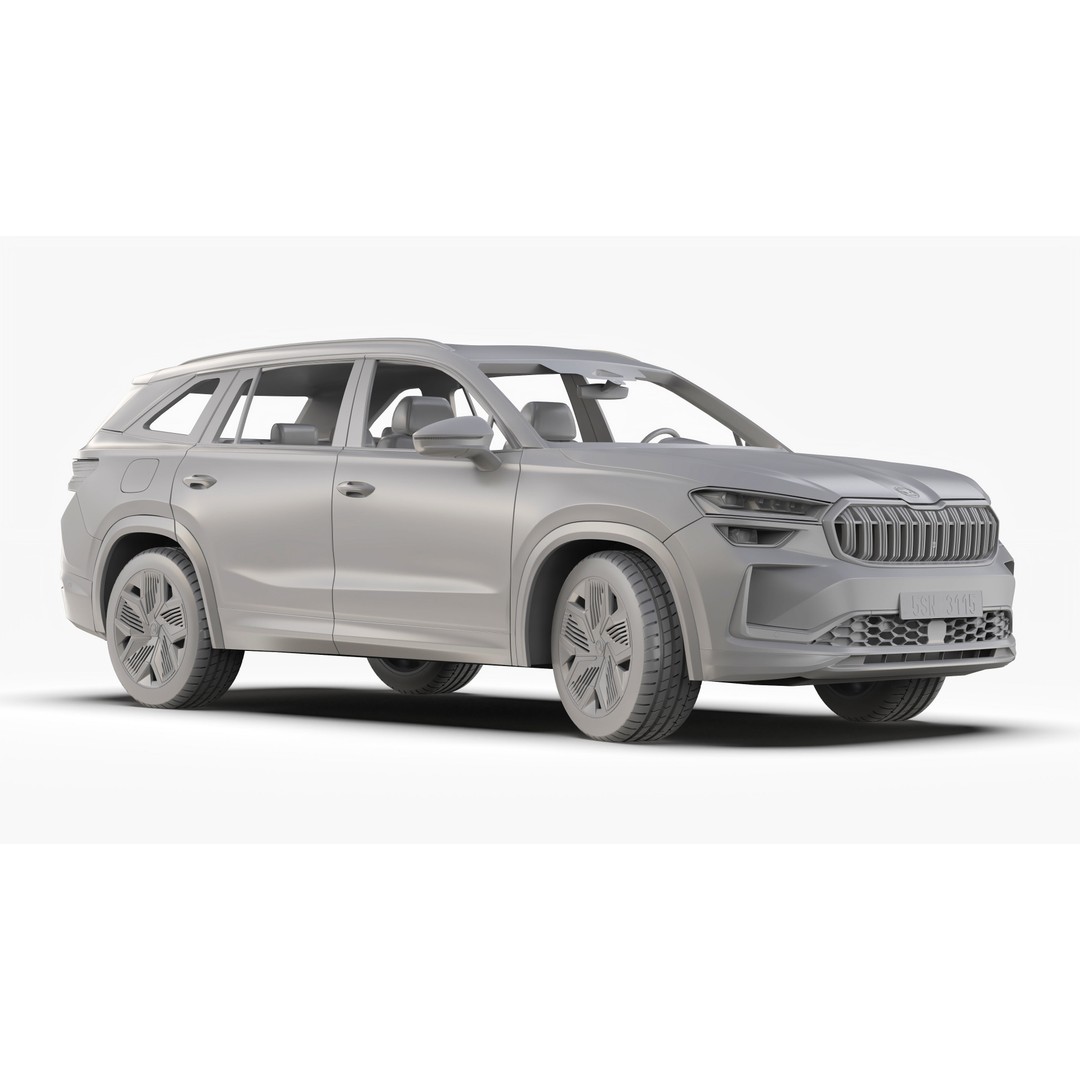 Skoda Kodiaq 2024 3D Model – High Poly SUV Asset for Animation, FBX/OBJ - View 15