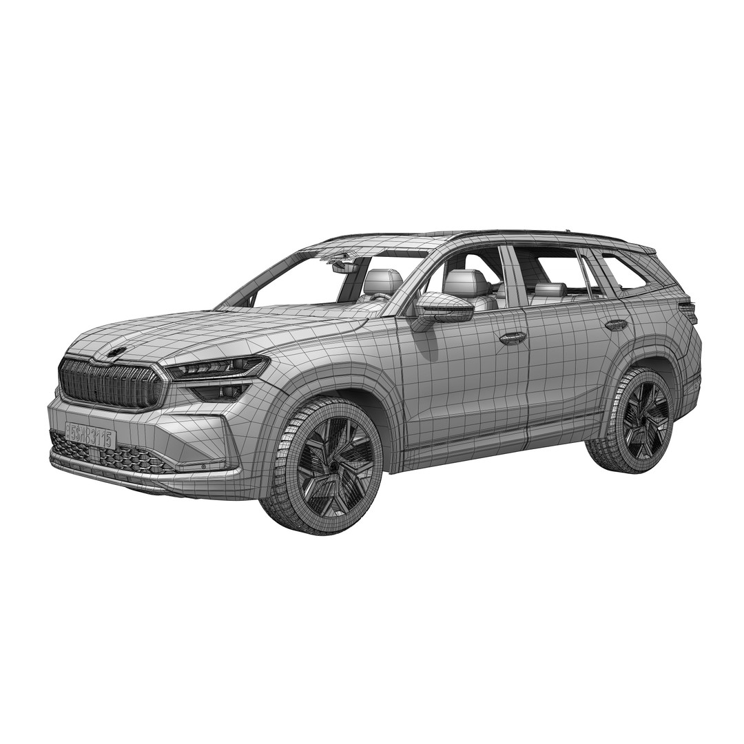 Skoda Kodiaq 2024 3D Model – High Poly SUV Asset for Animation, FBX/OBJ - View 21