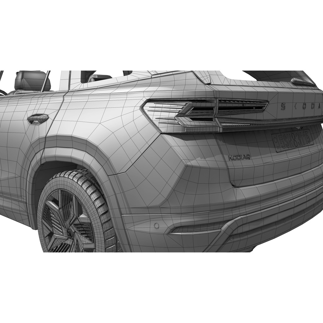 Skoda Kodiaq 2024 3D Model – High Poly SUV Asset for Animation, FBX/OBJ - View 25