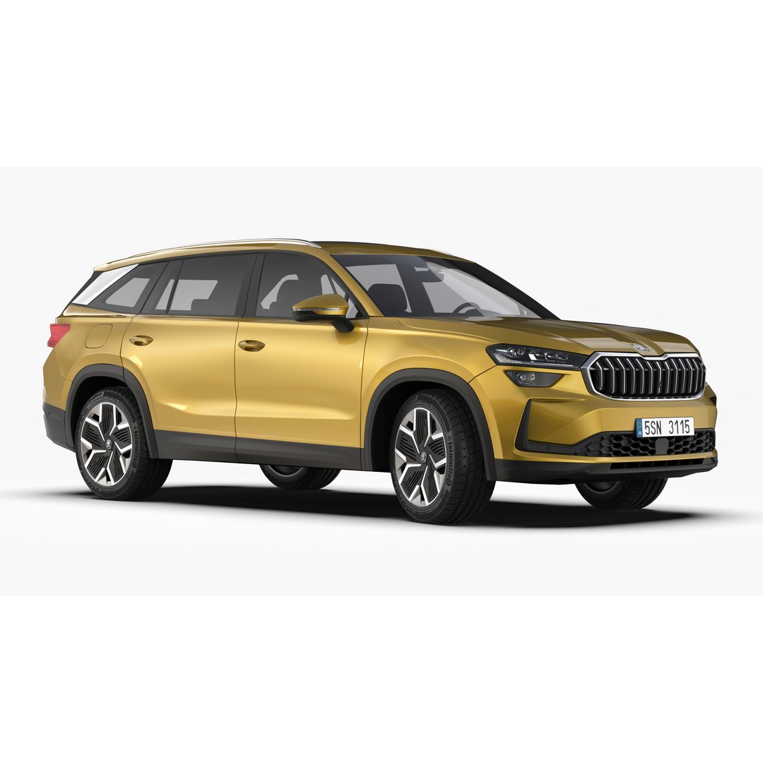 Skoda Kodiaq 2024 3D Model – High Poly SUV Asset for Animation, FBX/OBJ - View 6