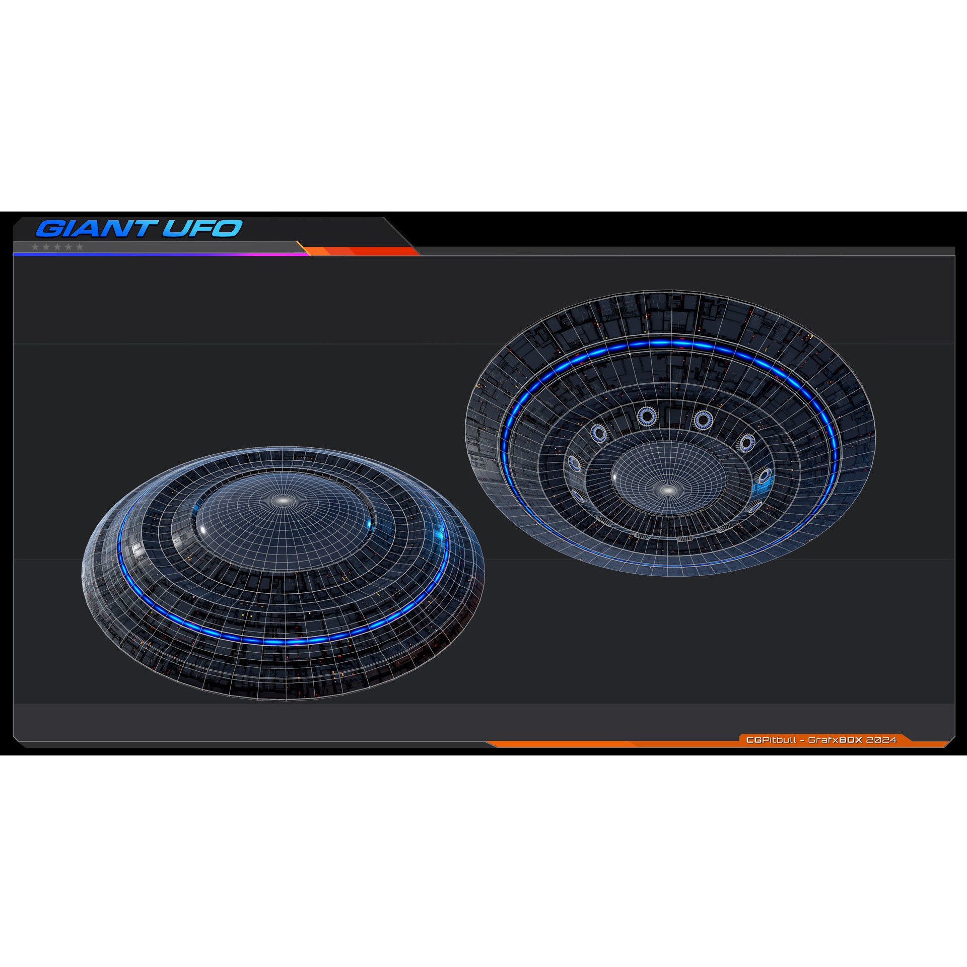 Giant UFO - Low-Poly Game-Ready 3D Model