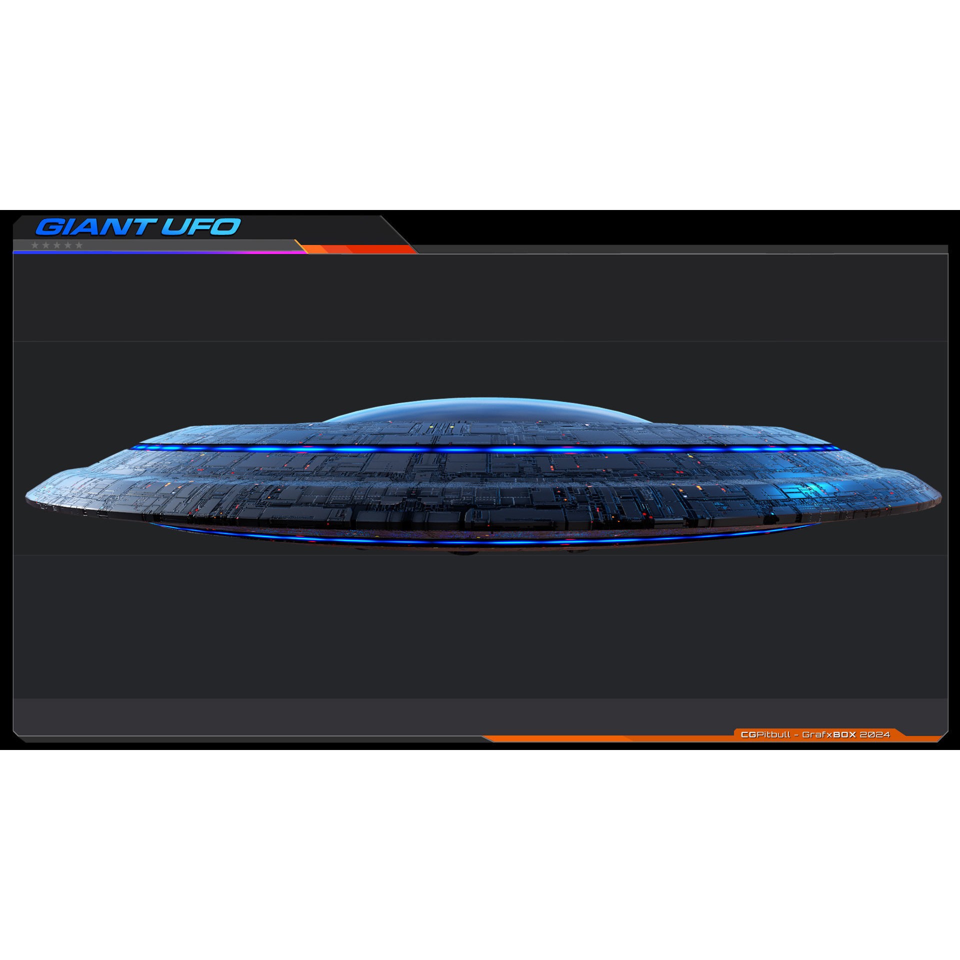 Giant UFO - Low-Poly Game-Ready 3D Model - View 10
