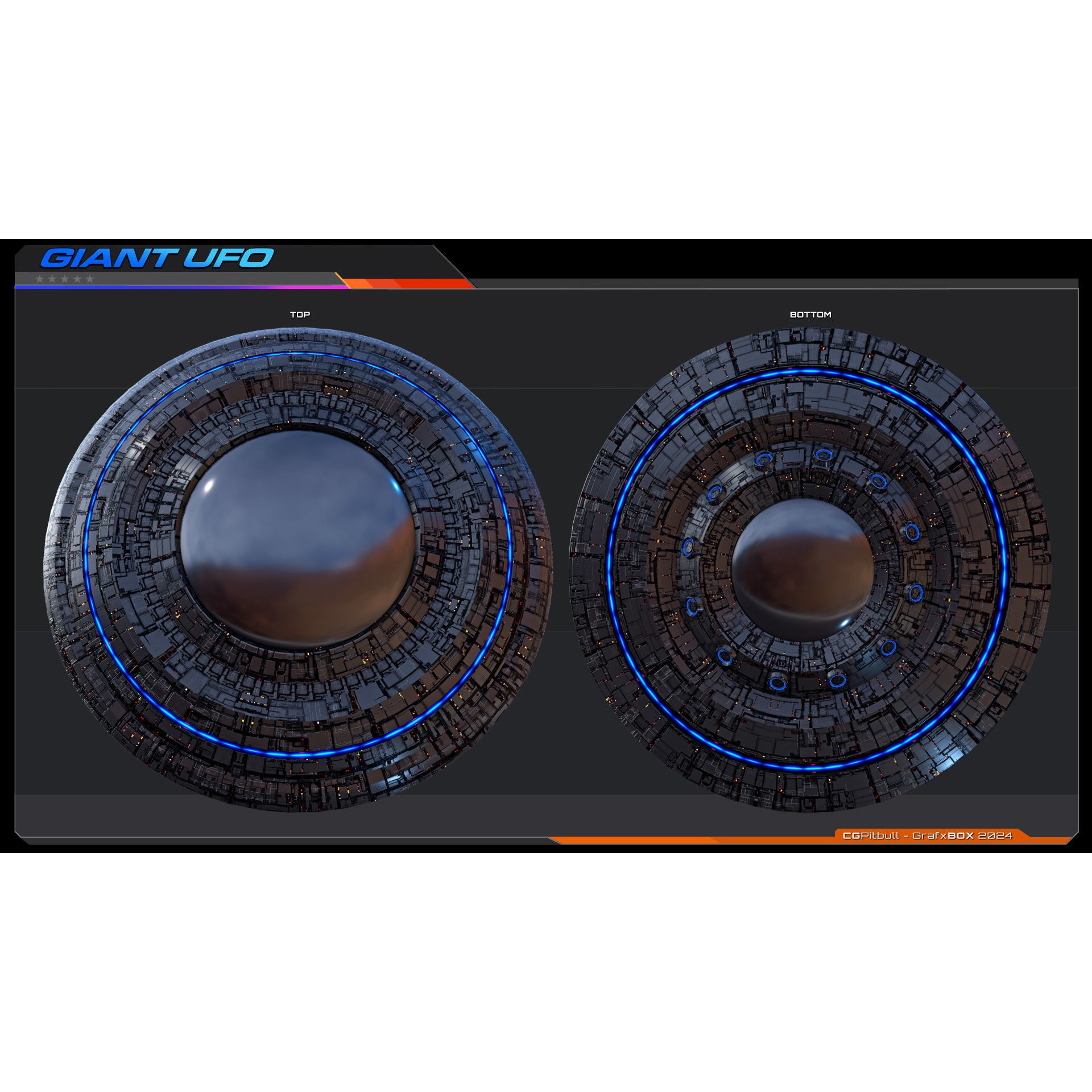 Giant UFO - Low-Poly Game-Ready 3D Model - View 11