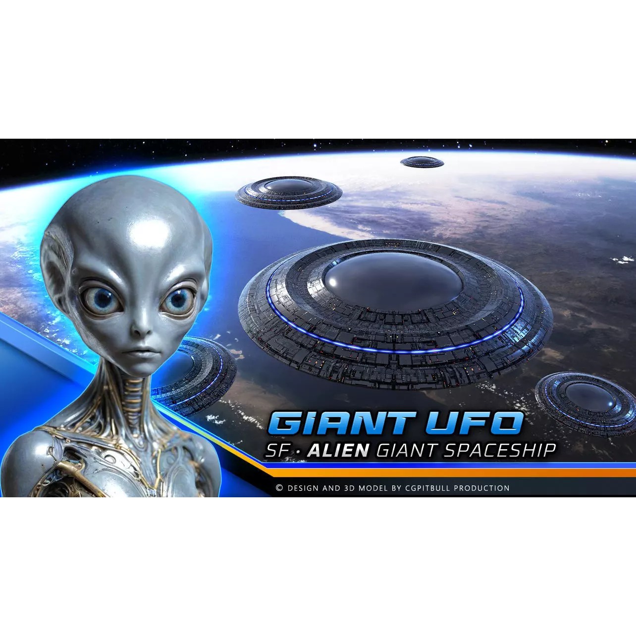 Giant UFO - Low-Poly Game-Ready 3D Model - View 2