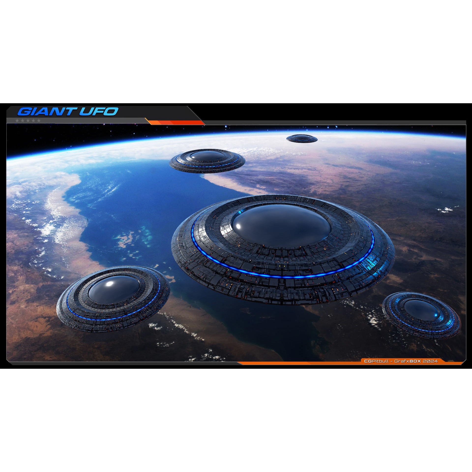 Giant UFO - Low-Poly Game-Ready 3D Model - View 3