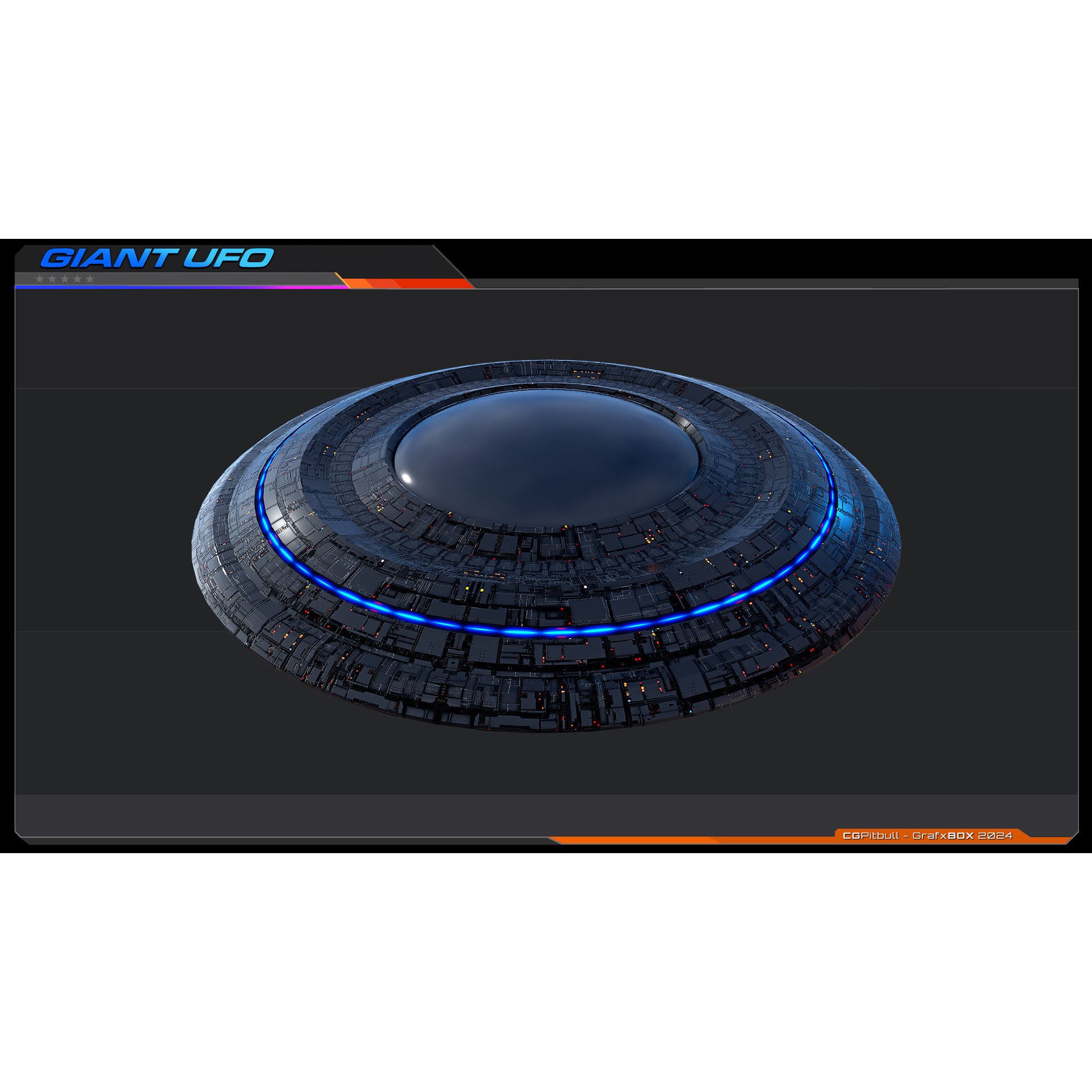 Giant UFO - Low-Poly Game-Ready 3D Model - View 4