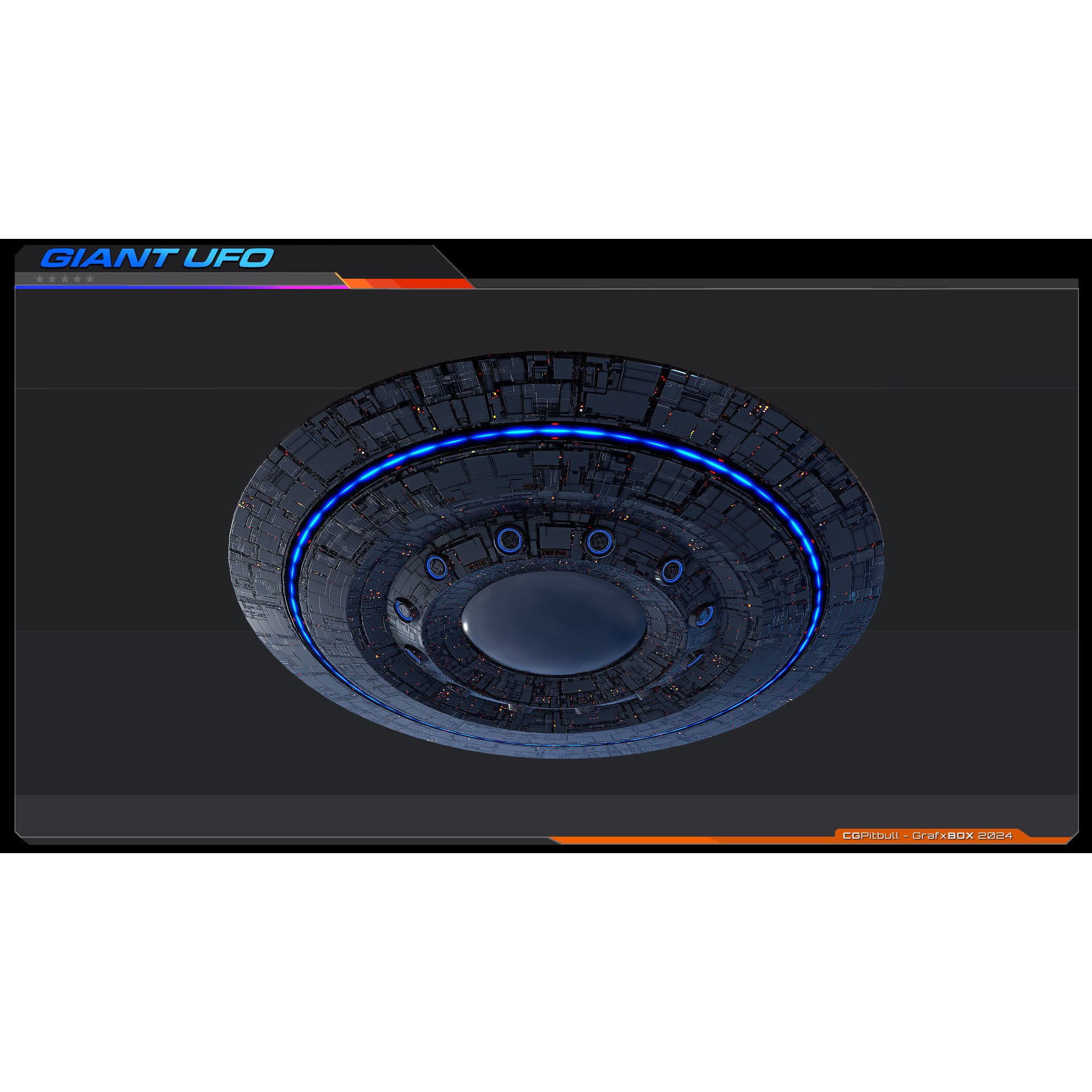 Giant UFO - Low-Poly Game-Ready 3D Model - View 5