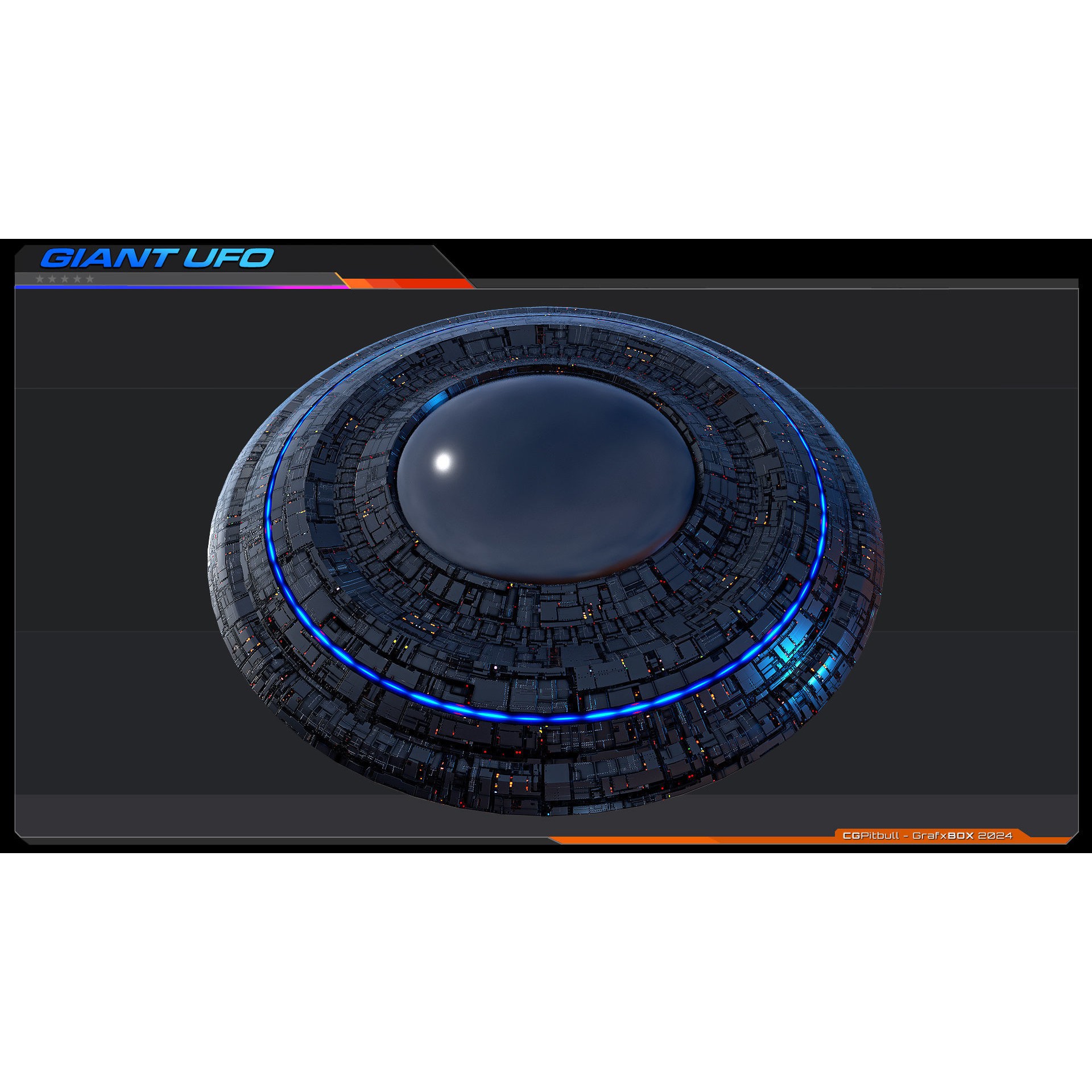 Giant UFO - Low-Poly Game-Ready 3D Model - View 6