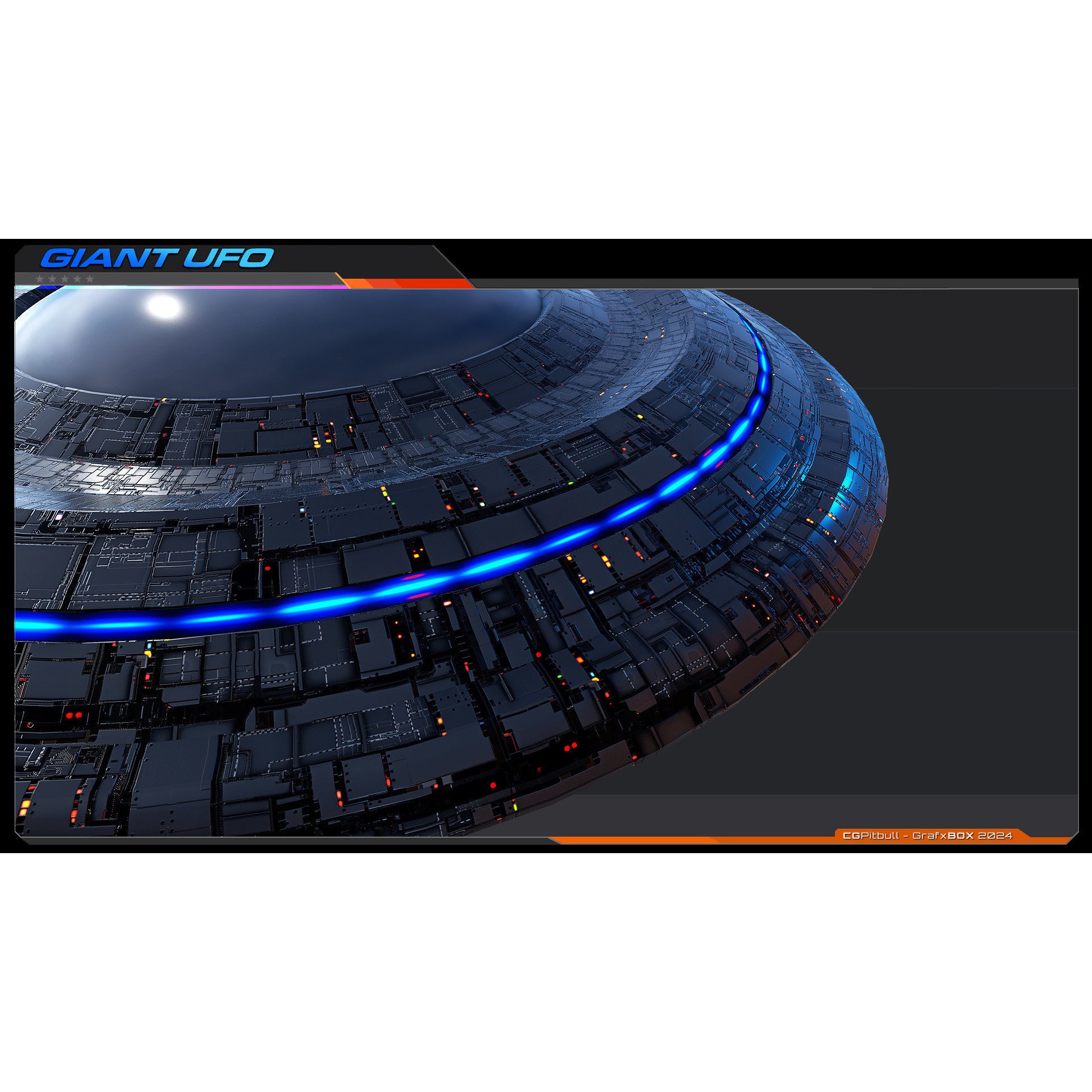 Giant UFO - Low-Poly Game-Ready 3D Model - View 8