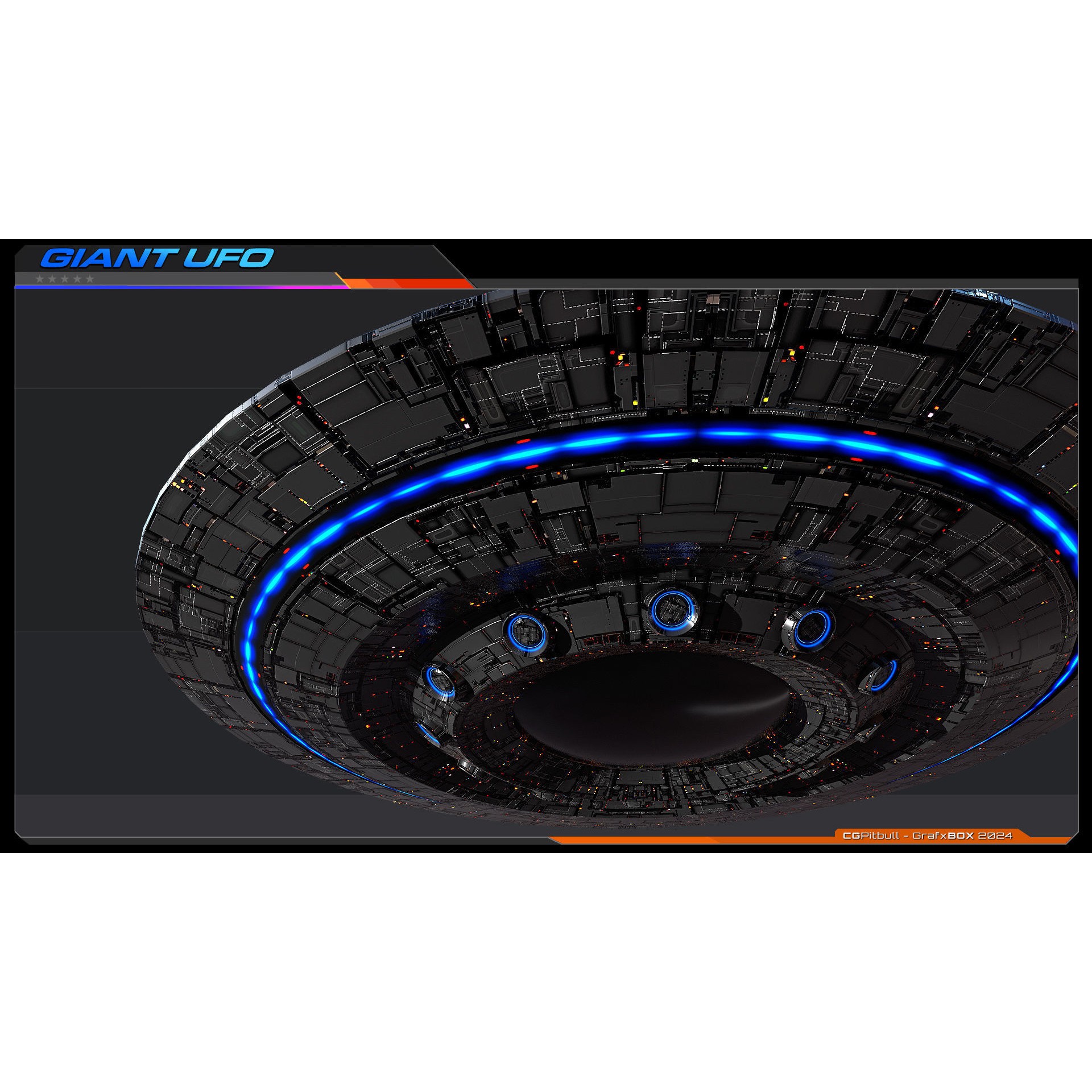 Giant UFO - Low-Poly Game-Ready 3D Model - View 9