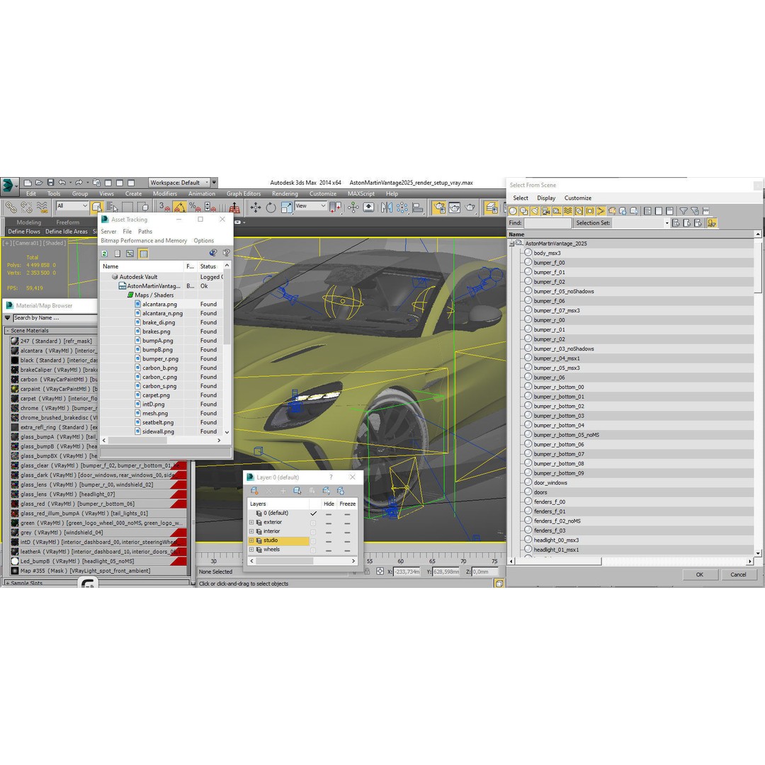 Aston Martin Vantage 2025 3D Model – High Poly Sport Car, FBX, OBJ, Blender - View 34