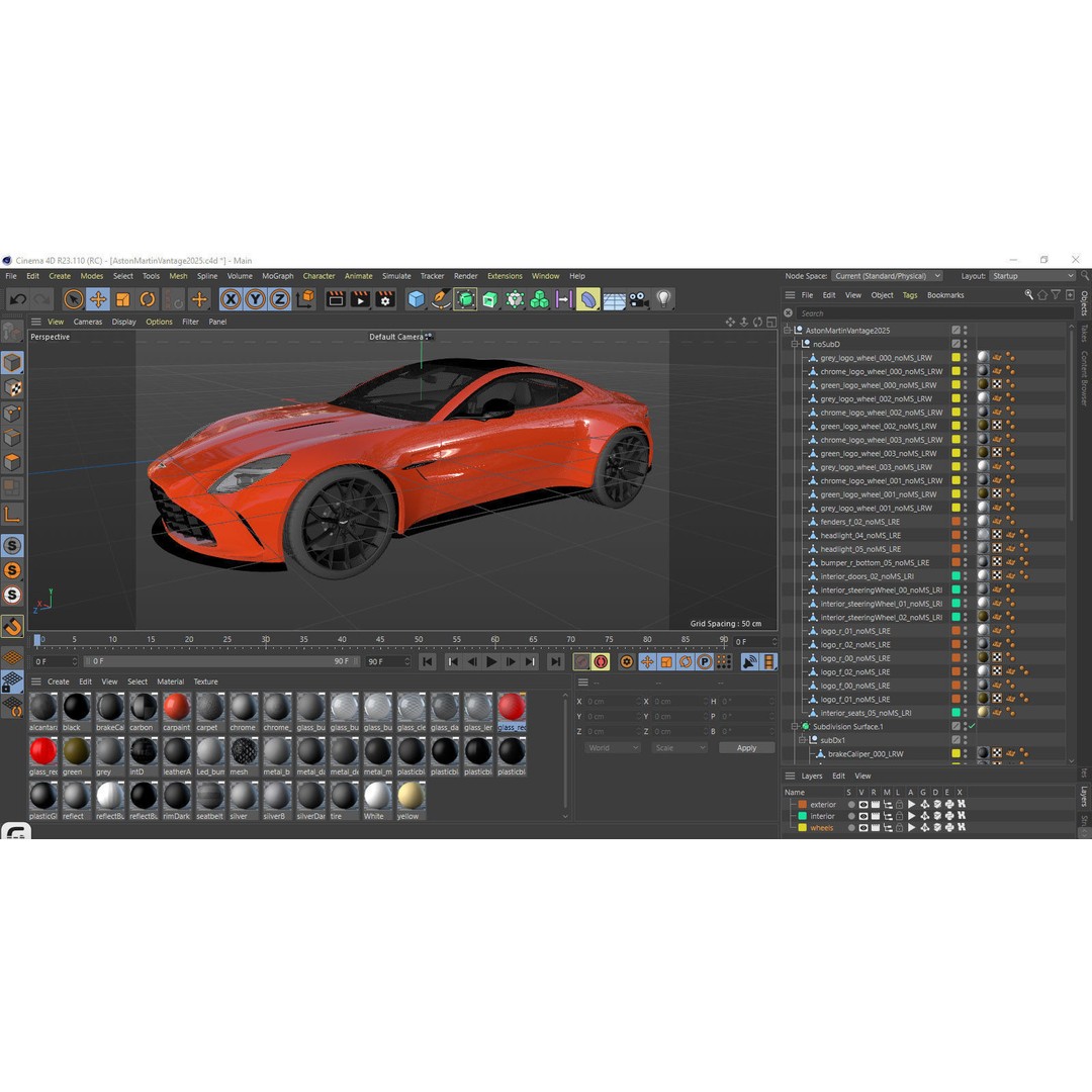 Aston Martin Vantage 2025 3D Model – High Poly Sport Car, FBX, OBJ, Blender - View 35