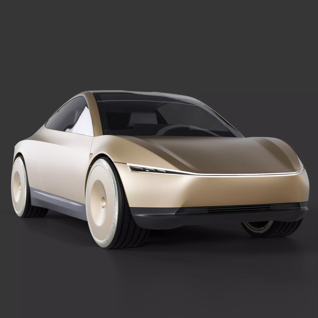 Tesla Robotaxi 3D Model – Cybercab Concept Car, FBX, OBJ - View 2