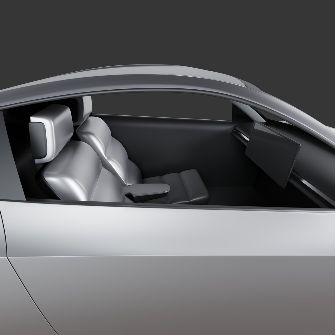 Tesla Robotaxi 3D Model – Cybercab Concept Car, FBX, OBJ - View 5