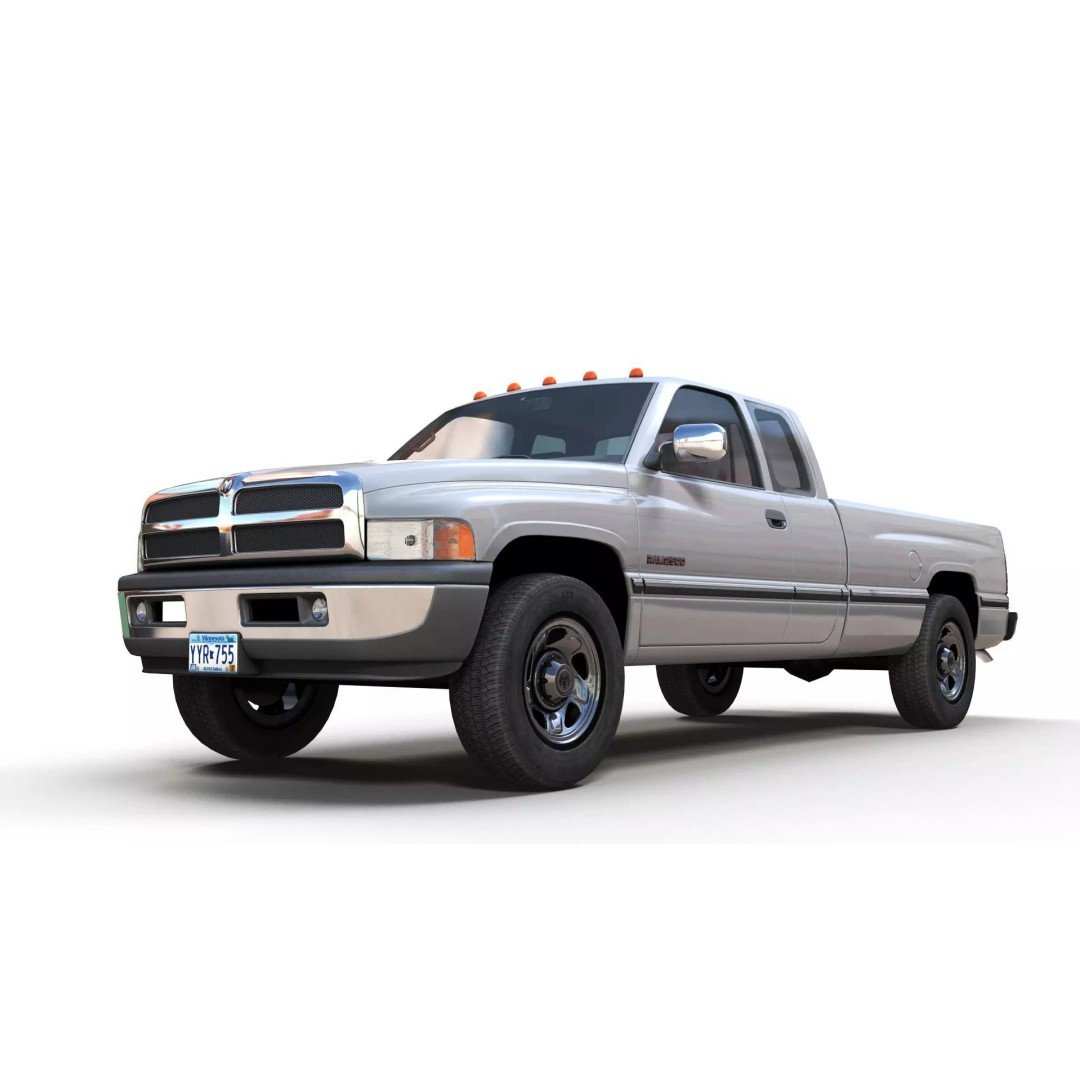 Dodge Ram 1997 2500 3D Model – Low Poly Game Ready Asset, FBX - View 10