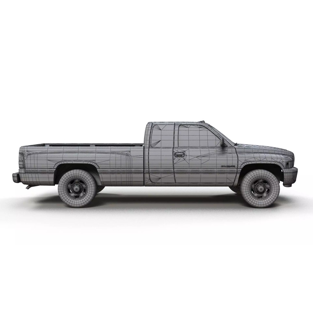 Dodge Ram 1997 2500 3D Model – Low Poly Game Ready Asset, FBX - View 13