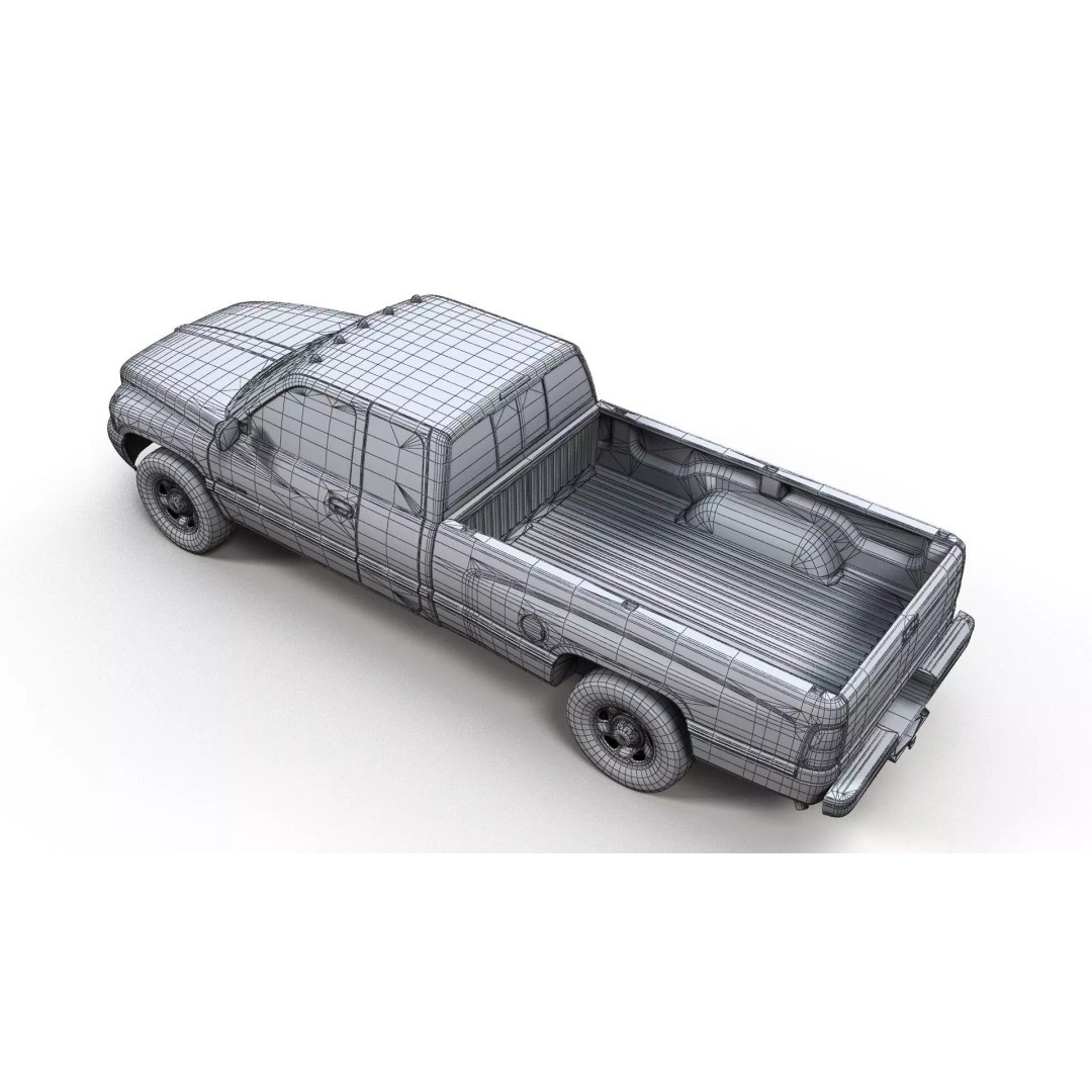 Dodge Ram 1997 2500 3D Model – Low Poly Game Ready Asset, FBX - View 14