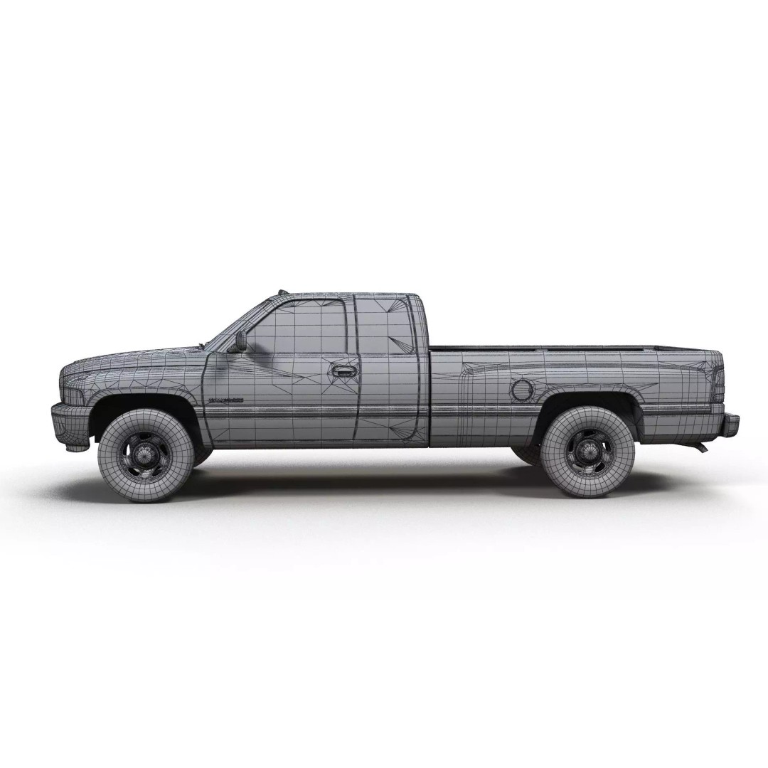Dodge Ram 1997 2500 3D Model – Low Poly Game Ready Asset, FBX - View 15