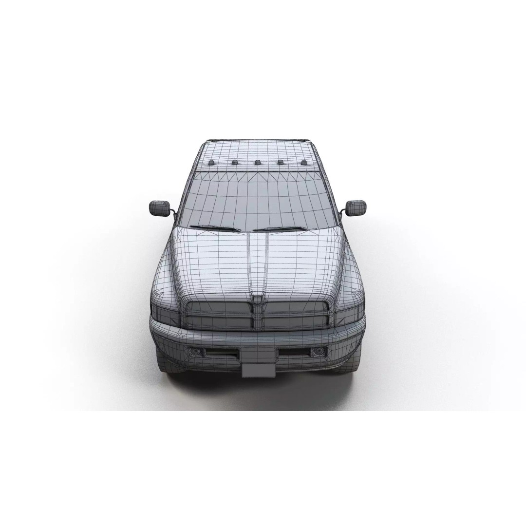 Dodge Ram 1997 2500 3D Model – Low Poly Game Ready Asset, FBX - View 17