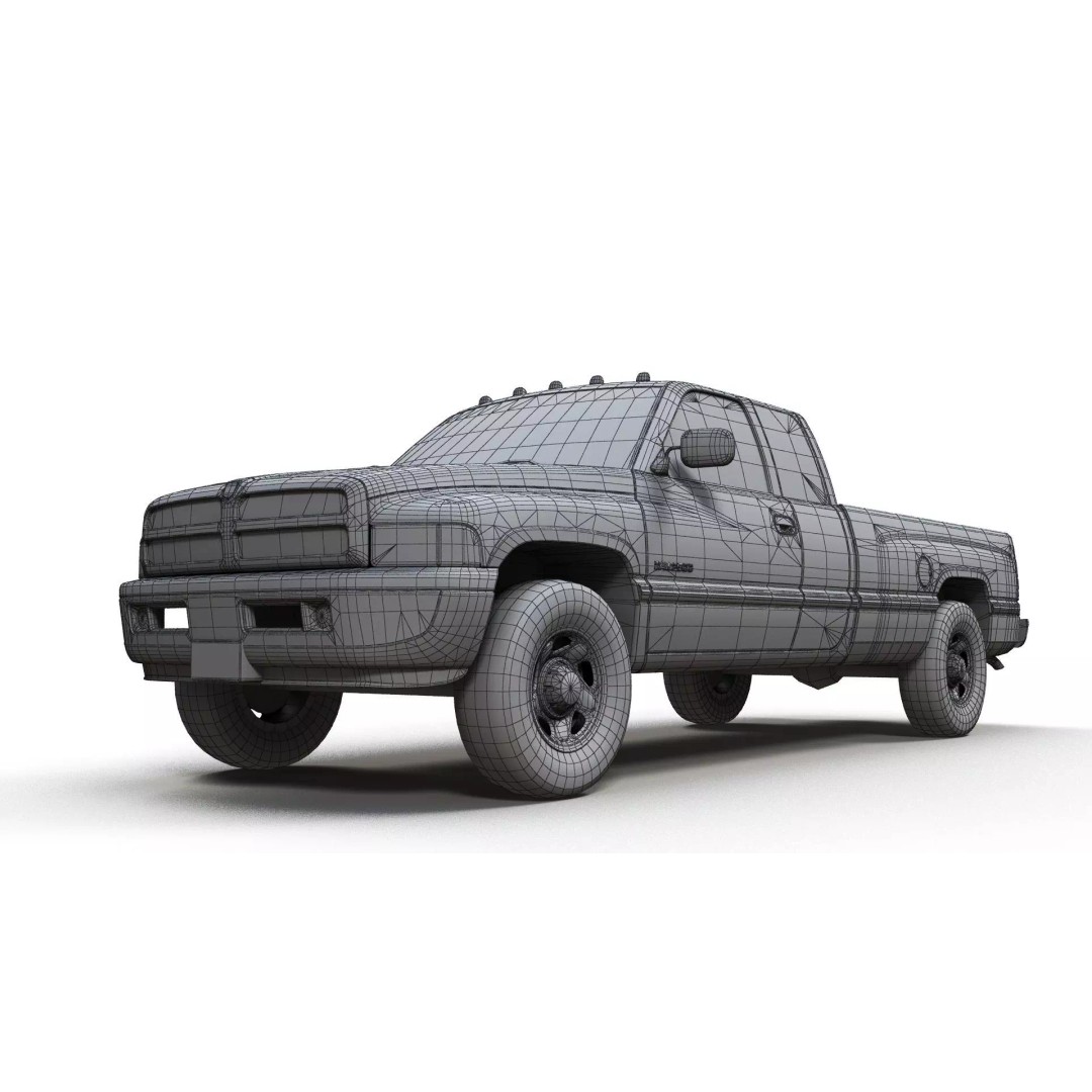 Dodge Ram 1997 2500 3D Model – Low Poly Game Ready Asset, FBX - View 18