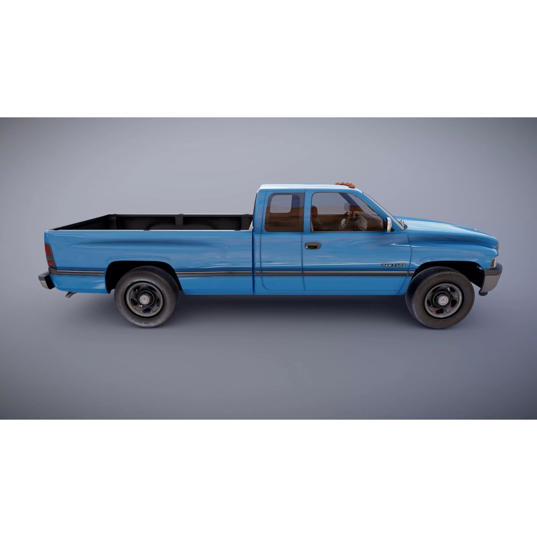 Dodge Ram 1997 2500 3D Model – Low Poly Game Ready Asset, FBX - View 22
