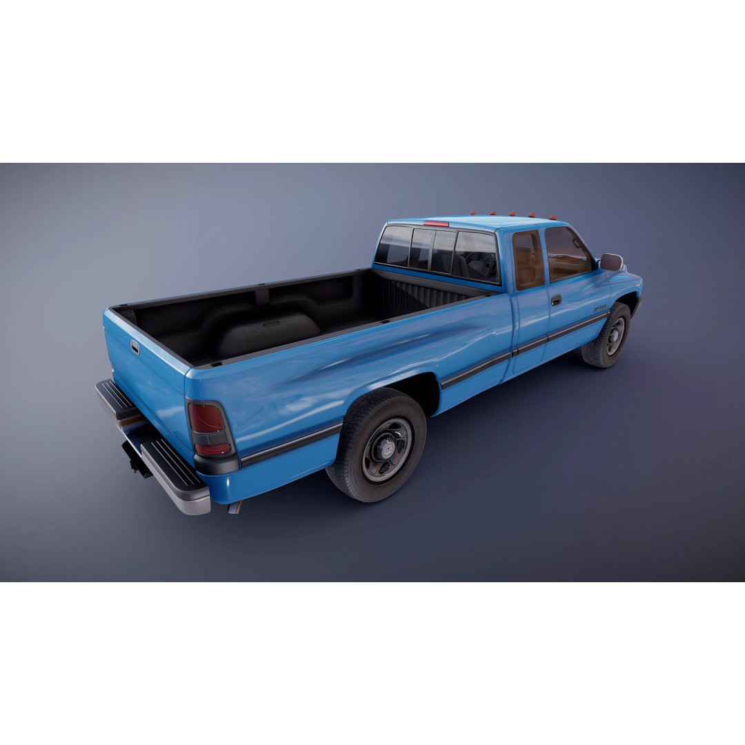 Dodge Ram 1997 2500 3D Model – Low Poly Game Ready Asset, FBX - View 24