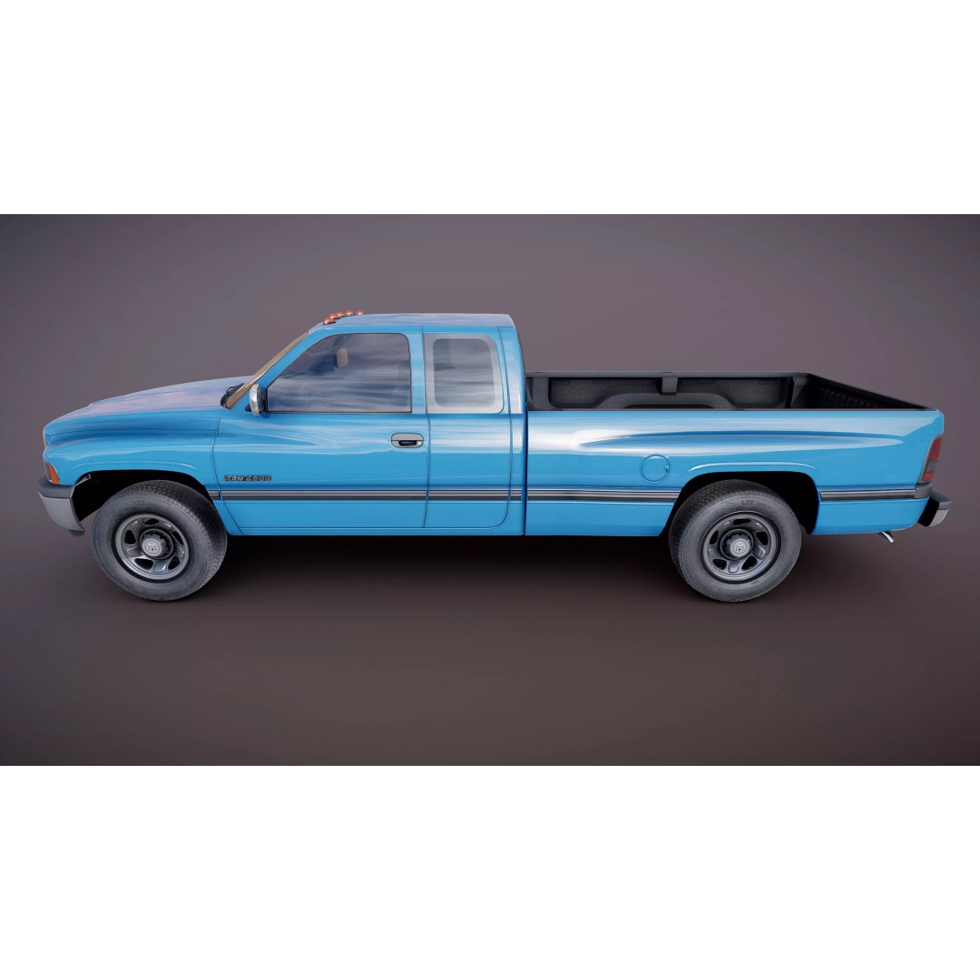 Dodge Ram 1997 2500 3D Model – Low Poly Game Ready Asset, FBX - View 27