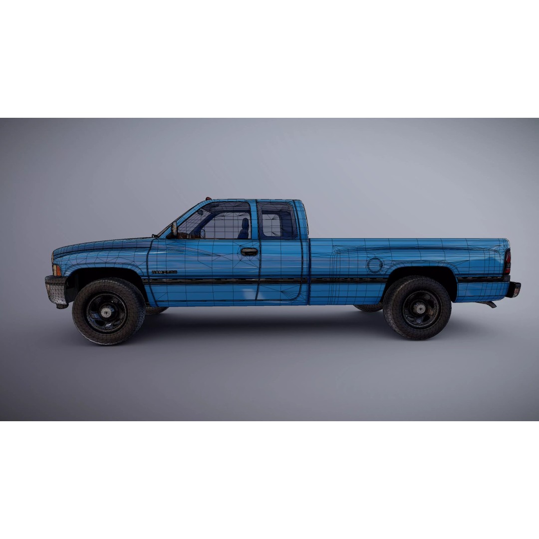 Dodge Ram 1997 2500 3D Model – Low Poly Game Ready Asset, FBX - View 31