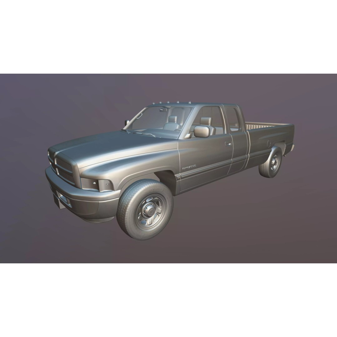 Dodge Ram 1997 2500 3D Model – Low Poly Game Ready Asset, FBX - View 37