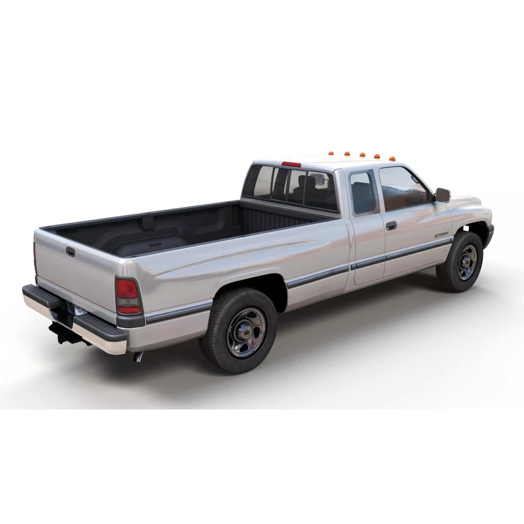 Dodge Ram 1997 2500 3D Model – Low Poly Game Ready Asset, FBX - View 4