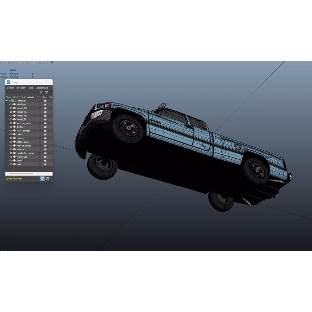 Dodge Ram 1997 2500 3D Model – Low Poly Game Ready Asset, FBX - View 42