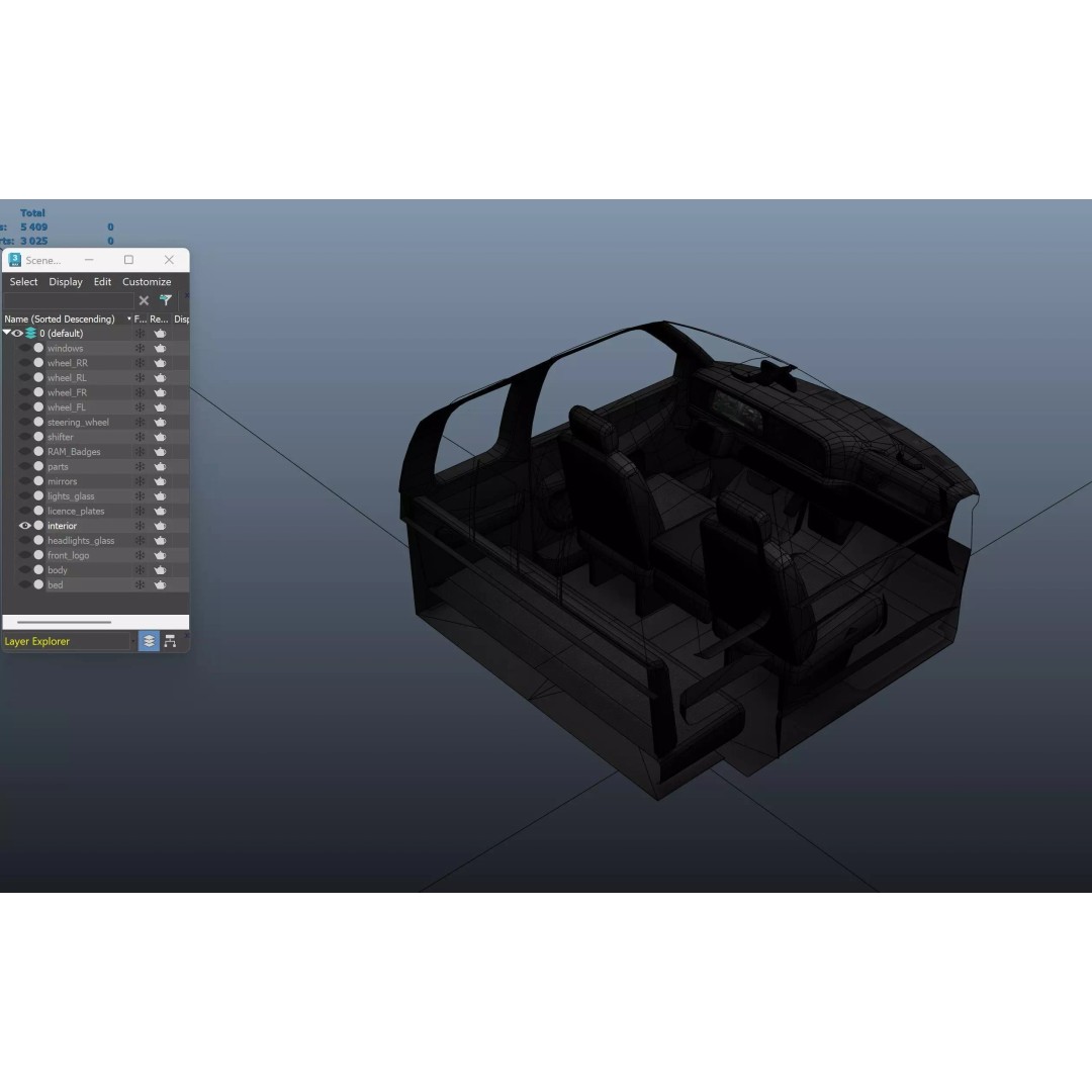 Dodge Ram 1997 2500 3D Model – Low Poly Game Ready Asset, FBX - View 43