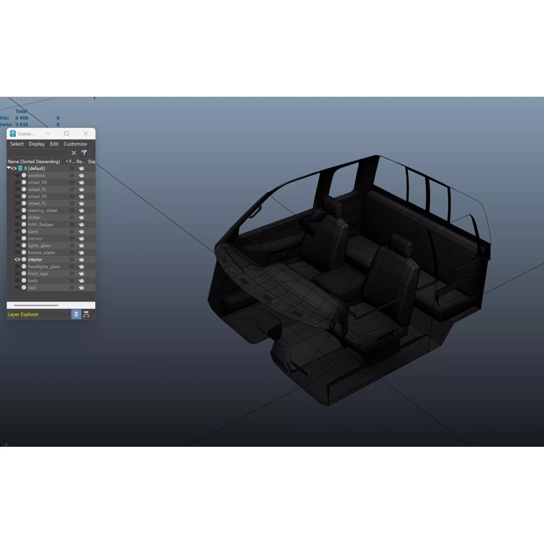 Dodge Ram 1997 2500 3D Model – Low Poly Game Ready Asset, FBX - View 44