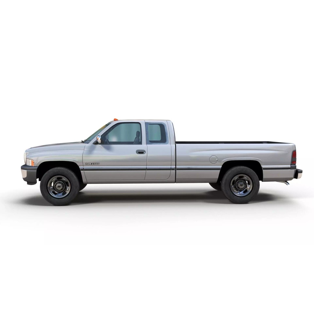 Dodge Ram 1997 2500 3D Model – Low Poly Game Ready Asset, FBX - View 7