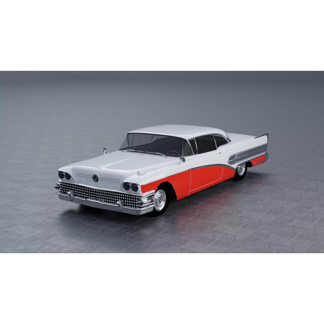 Buick Special Riviera Coupe 1958 3D Model – High Fidelity Vehicle Asset, FBX - View 2