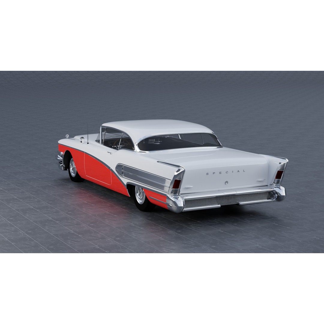 Buick Special Riviera Coupe 1958 3D Model – High Fidelity Vehicle Asset, FBX - View 3